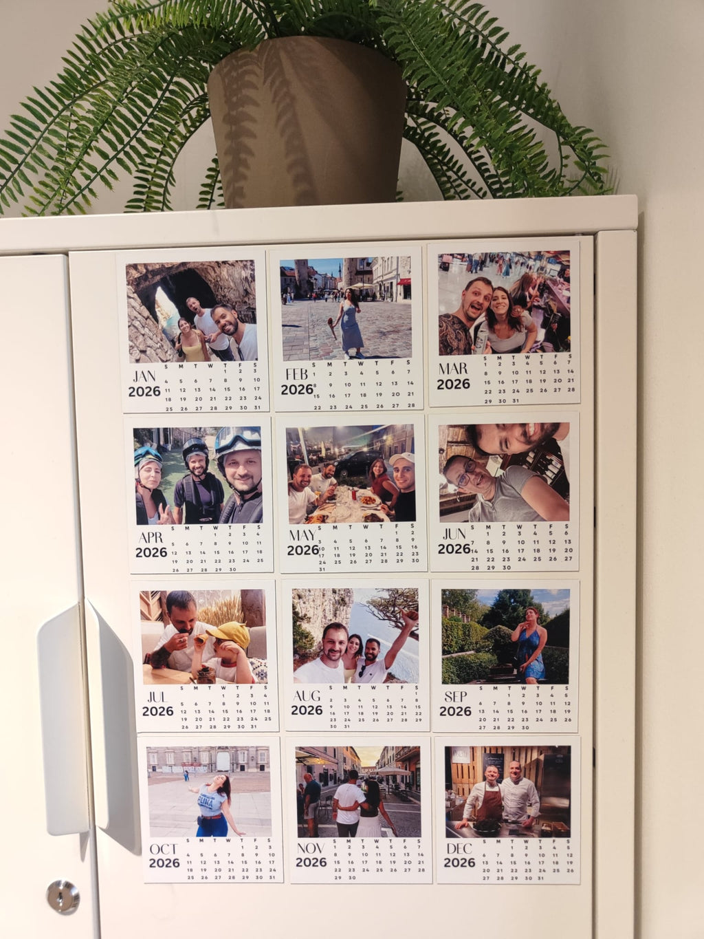 Calendar set of 12 months magnet personalized