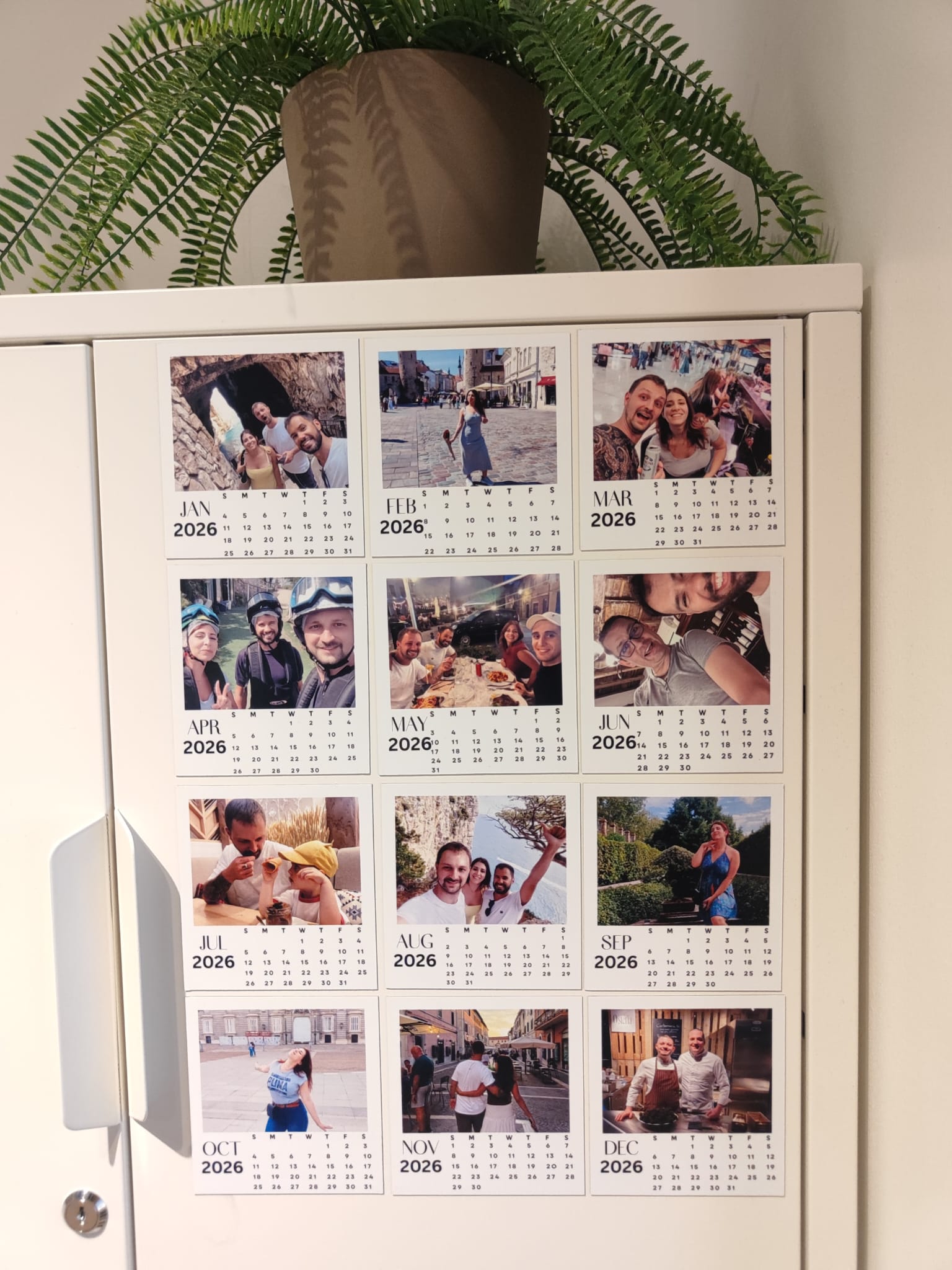 Calendar set of 12 months magnet personalized