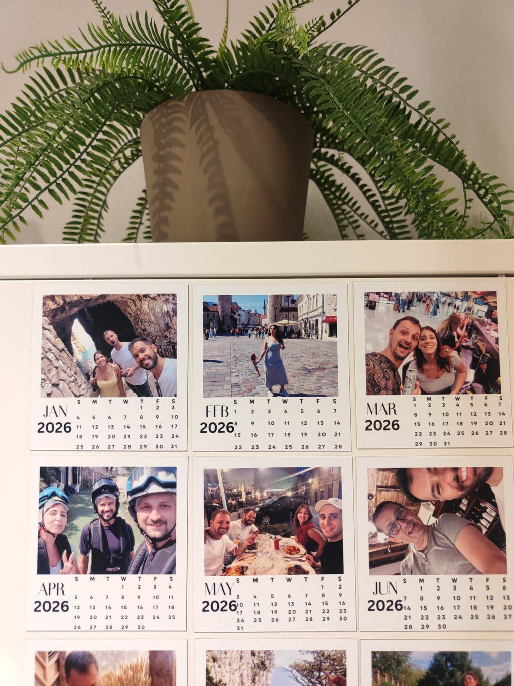 Calendar set of 12 months magnet personalized