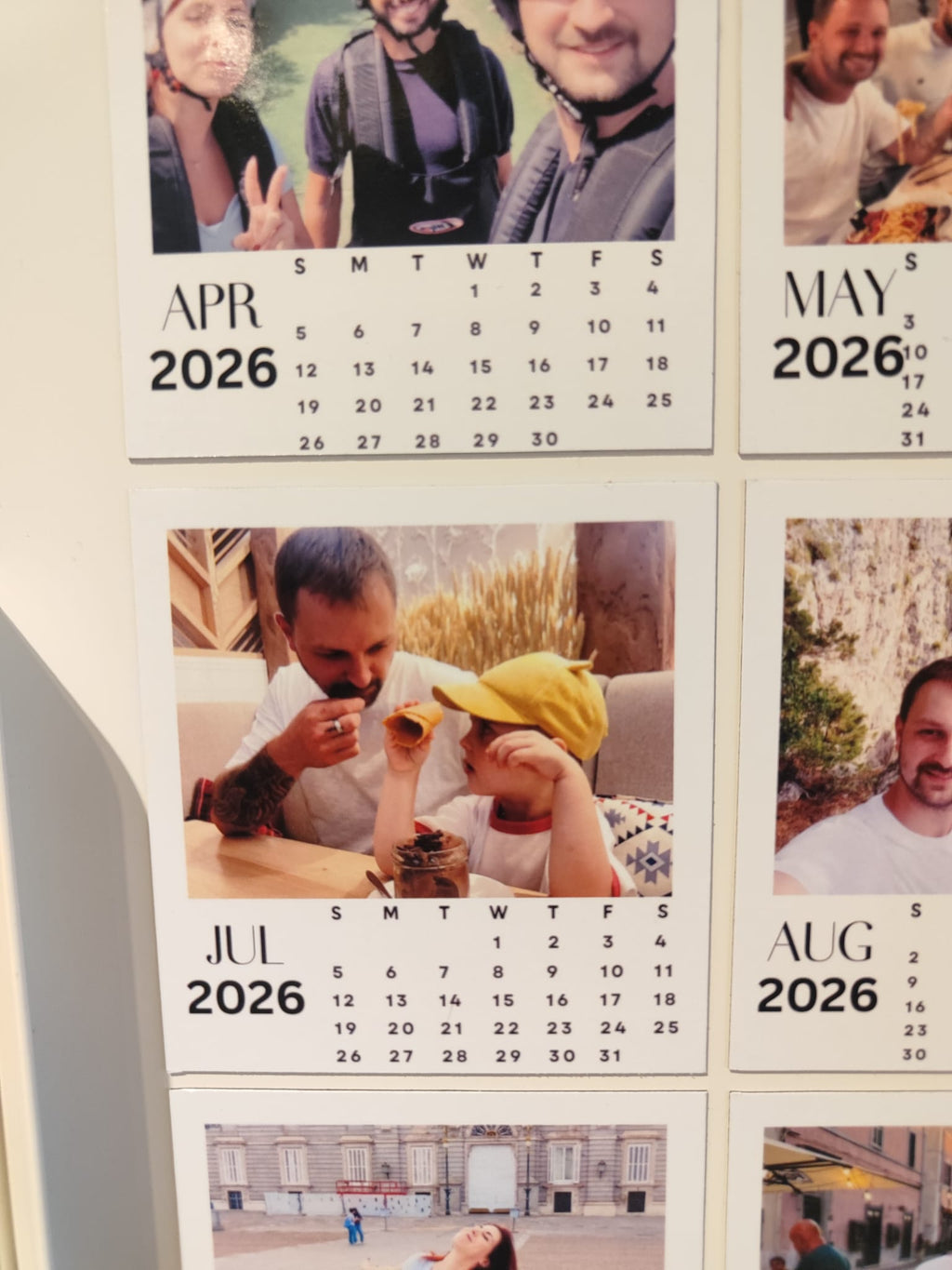 Calendar set of 12 months magnet personalized