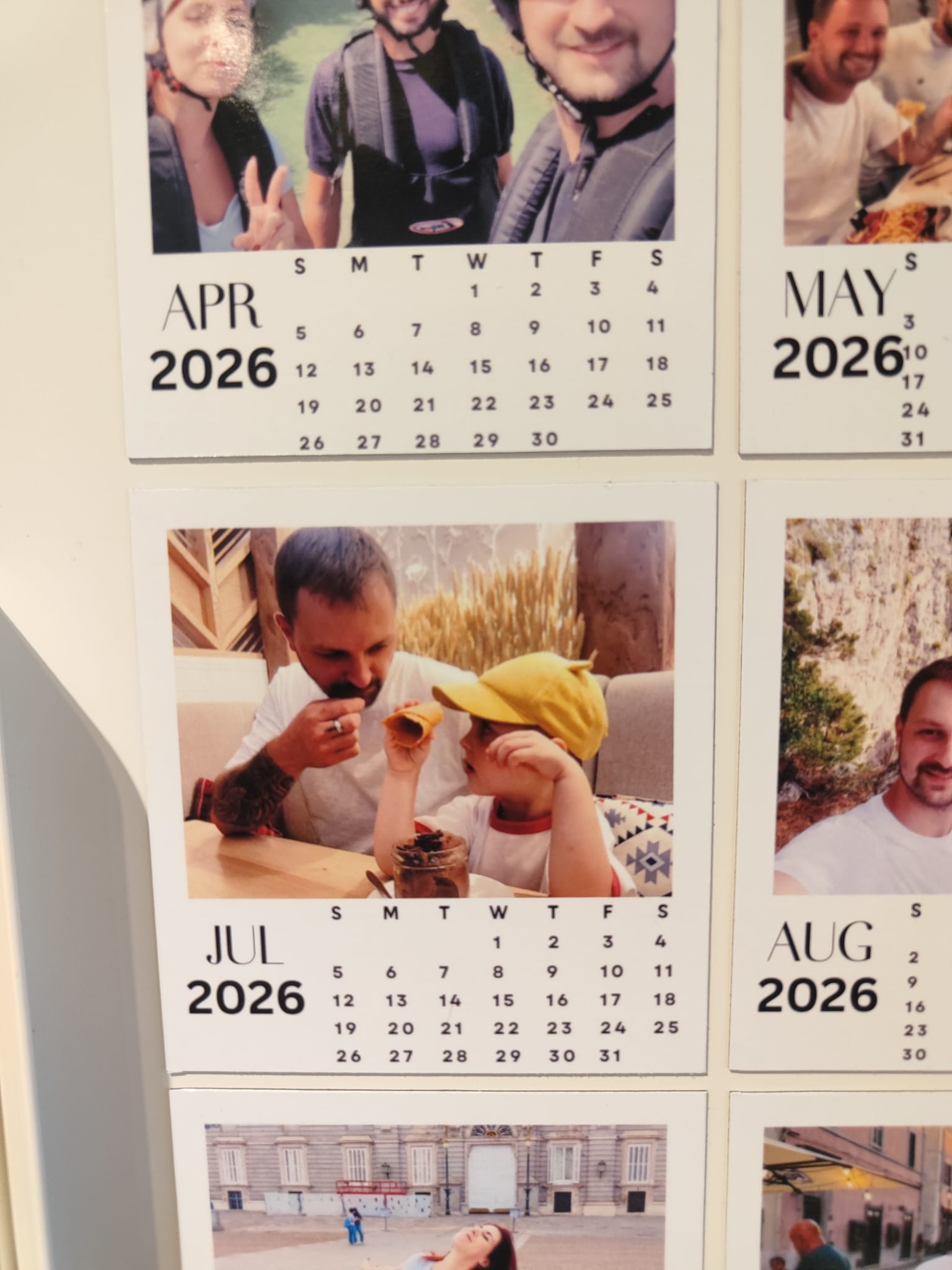 Calendar set of 12 months magnet personalized