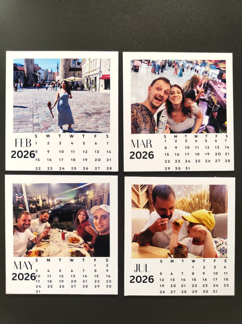 Calendar set of 12 months magnet personalized