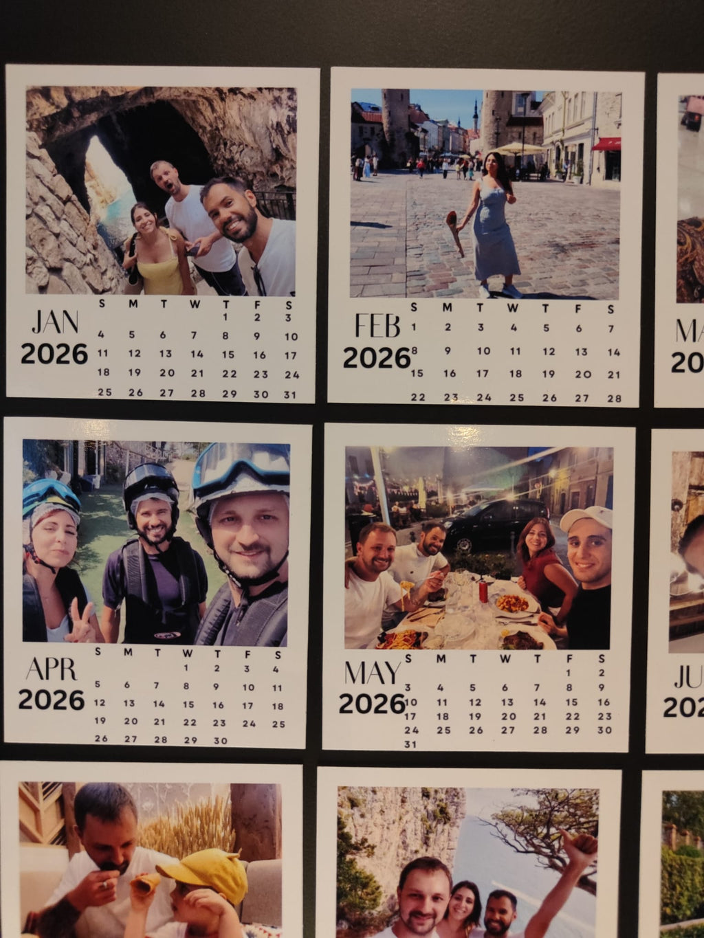 Calendar set of 12 months magnet personalized